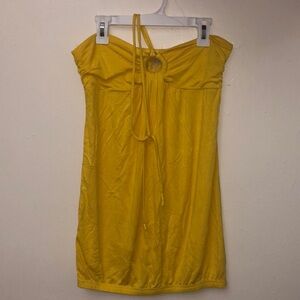 Y2k yellow halter top- M